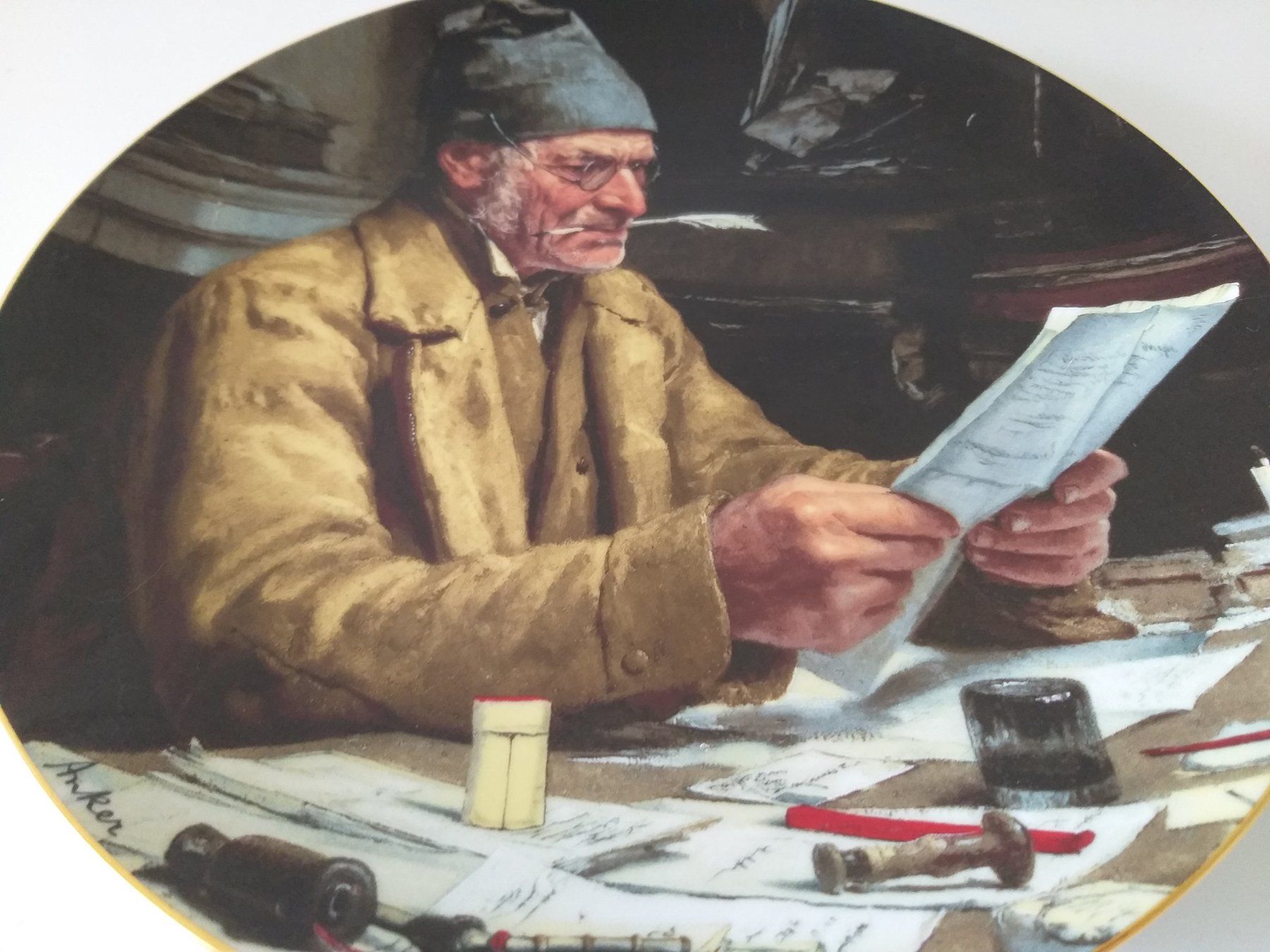 Piatti: SUISSE LANGENTHAL "Der Gemeindeschreiber" von Albert Anker – Usato da Cossonay-Ville venduto da Les_1001_perles 3