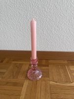 Kerzenständer aus Glas, Rosa, inkl. Kerze