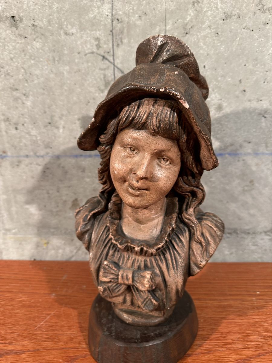 Statuette: Buste décorative vintage en plâtre, – Usato da Lausanne venduto da artnouveau05