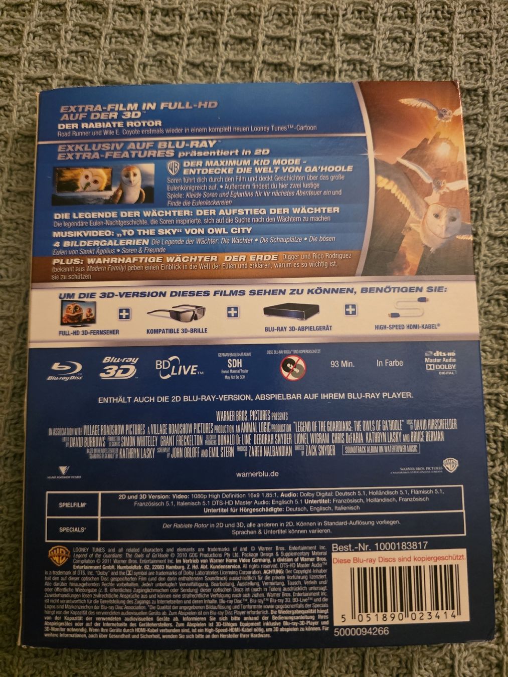 Tutti i DVDs: Die Legende der Wächter - 3D Blu-ray + Blu-ray – Usato da Ellikon a d Thur venduto da razzorblog 1