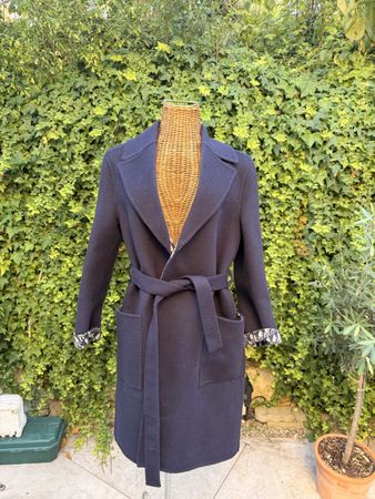 Christian Dior Mantel Wolle dunkelblau Grösse 36 NEU
