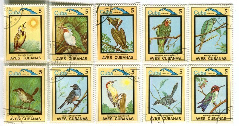 Alle Briefmarken: Briefmarken "Vögel". Kuba – Gebraucht aus Basel von Butsch5