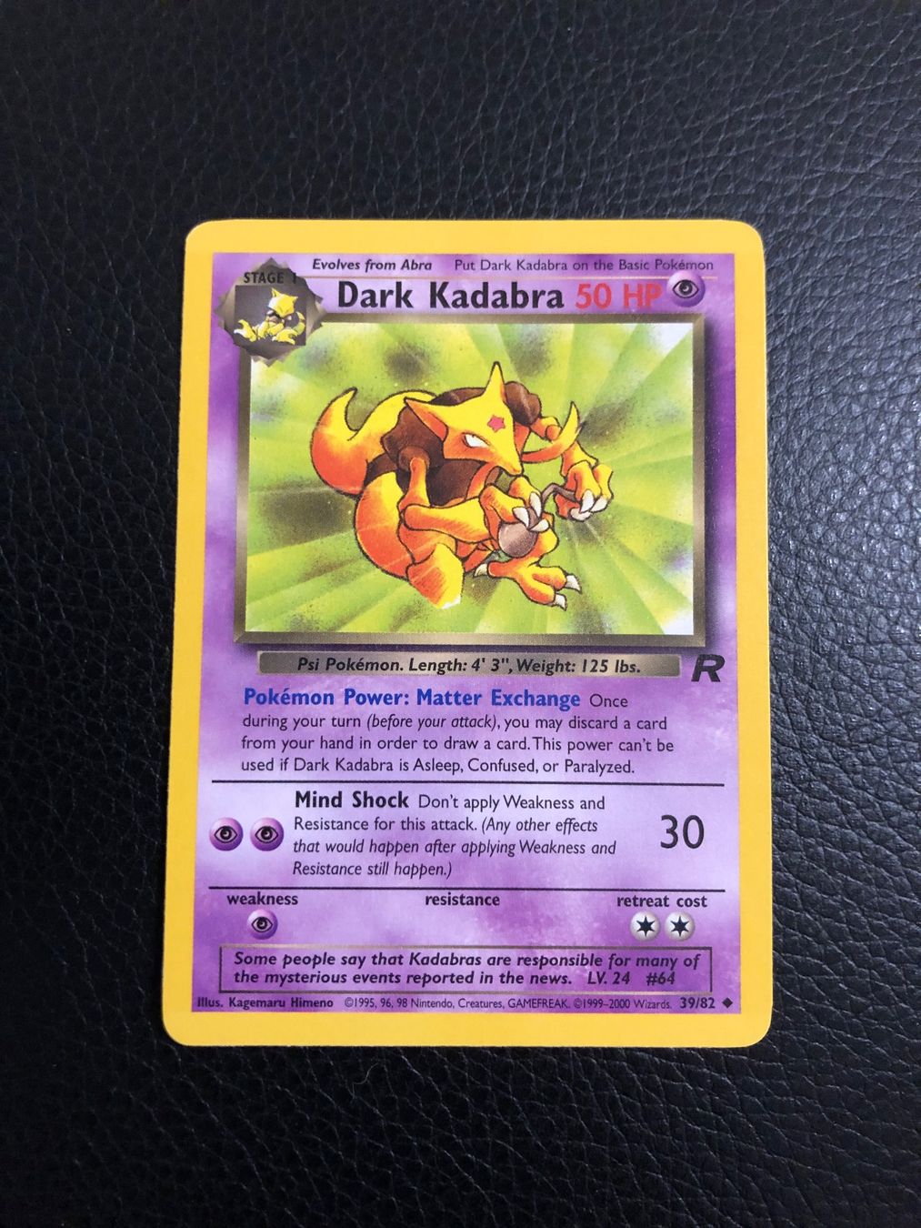 Pokémon Carte collezionabili: Team Rocket Dark Kadabra 39/82 ab 1 – Usato da Paradiso venduto da Pkmn10
