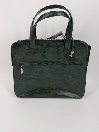 Goldpfeil Leder Handtasche, dunkelgrün