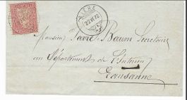 Faltbrief - Biere - Lausanne - 1872