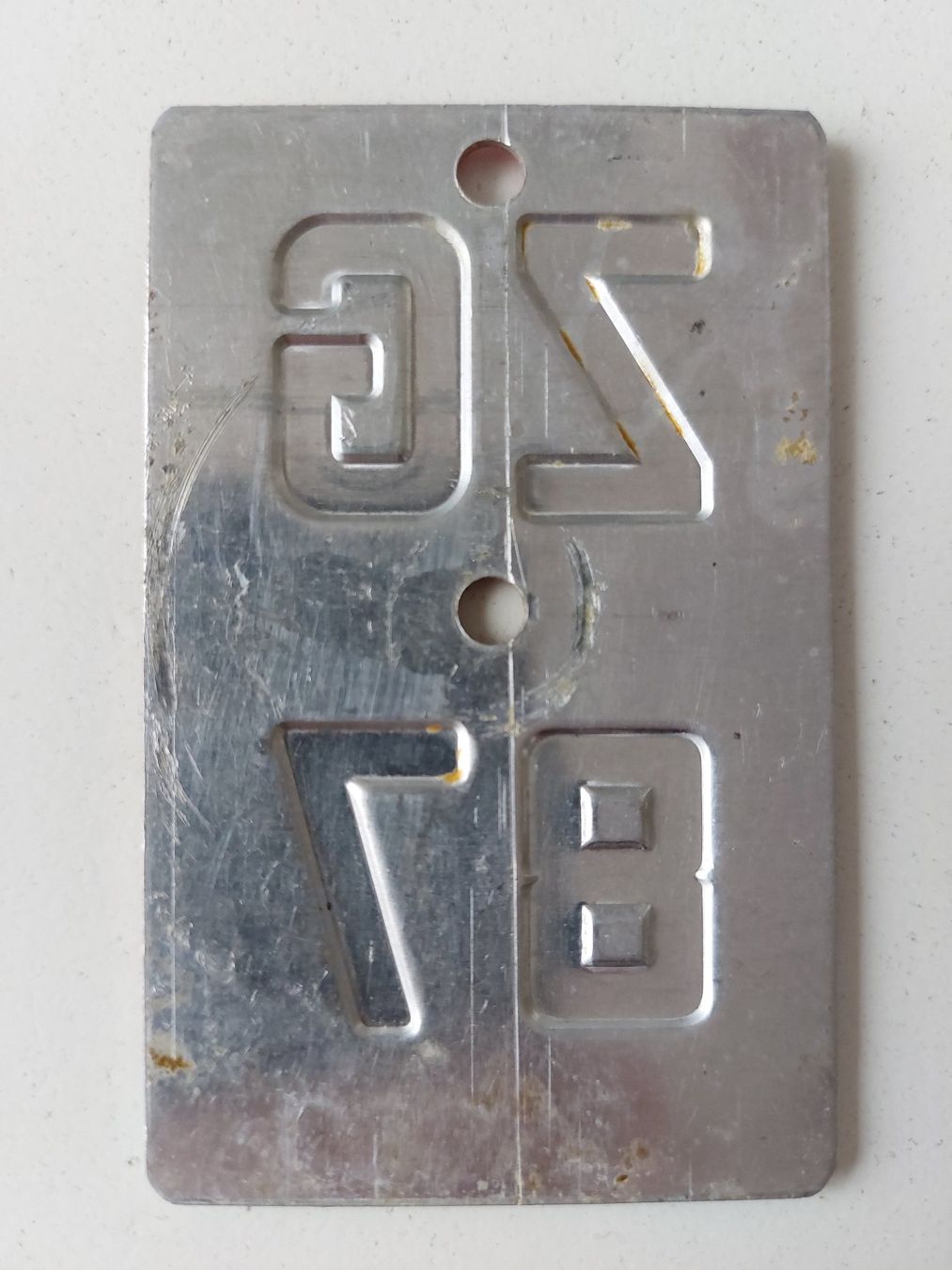 Sachs Schilder: Velonummer ZG 87 plaque Velo – Gebraucht aus Schenkon von Uhu007 1