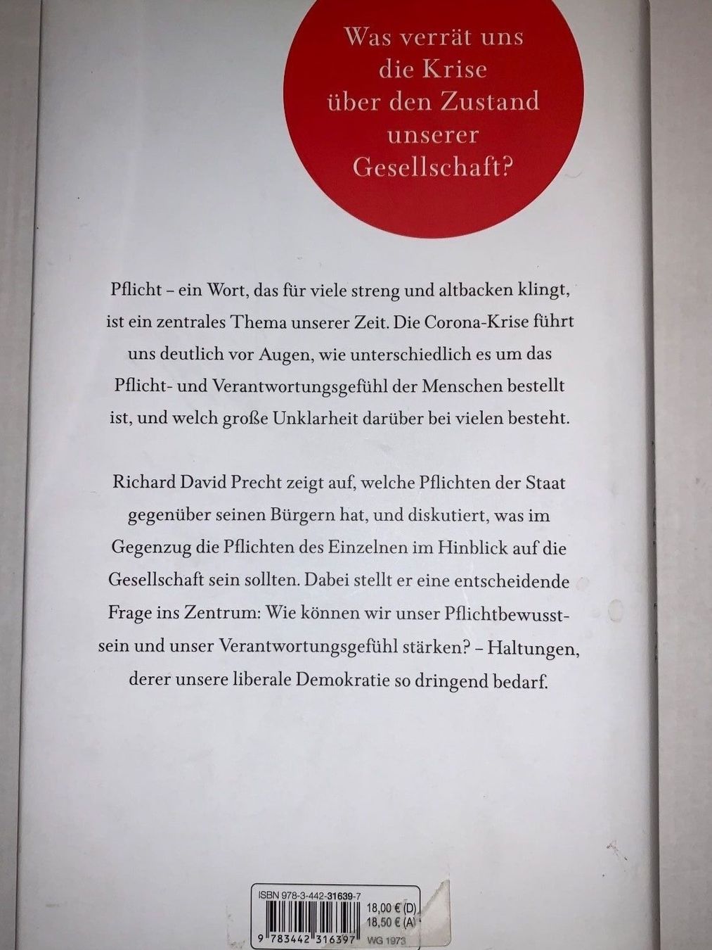 Libri: Richard David Precht Buch Von Der Pflicht.. – Usato da Auenstein venduto da mar_8mxd 1