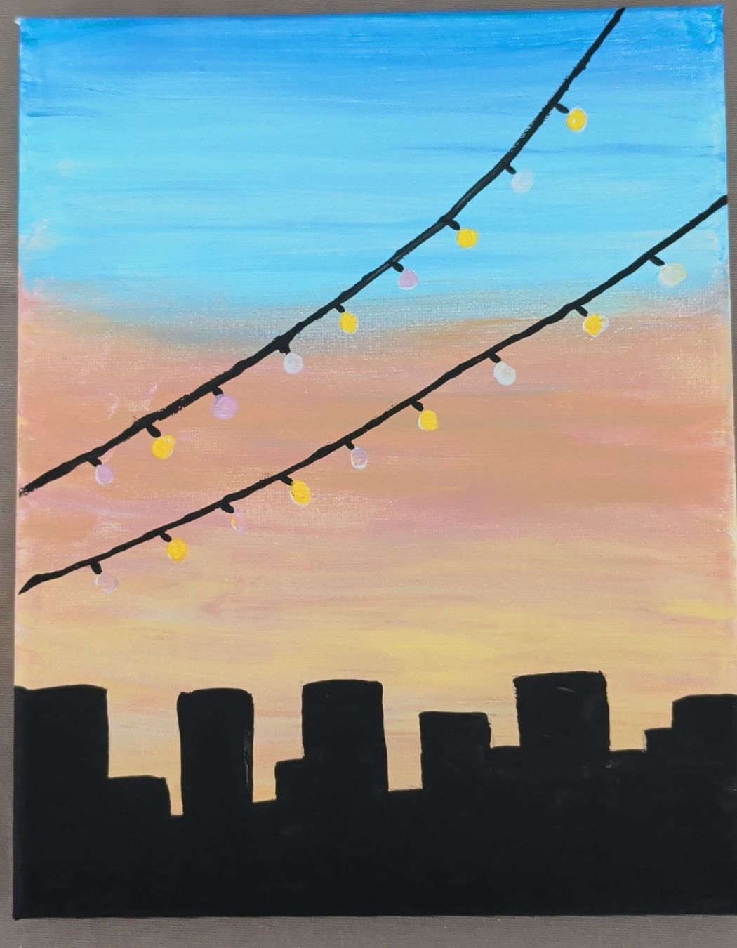 Dipinti: Acryl Gemälde Stadt Silhouette – Usato da Bettlach venduto da SanSun