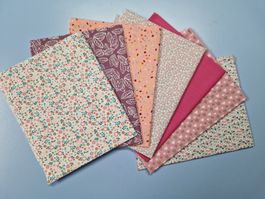 Lot tissus patchwork  7 pcs Rose pastel 30x35 cm NEUF