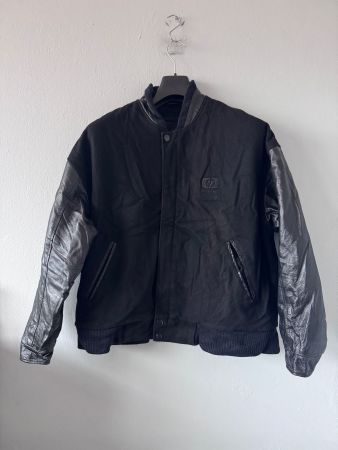 Vintage varsity jacket Leather wool Hewlett-Packard Sz L MEN