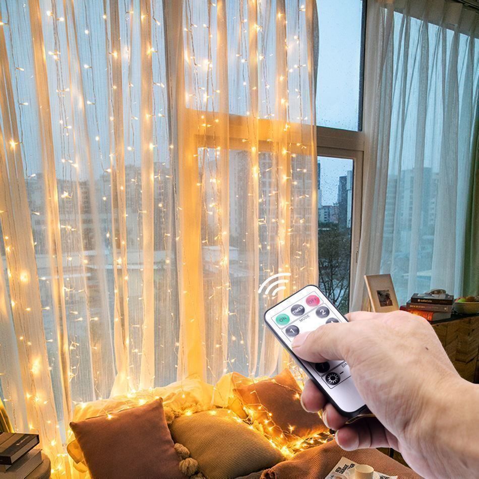 Ghirlande e barre luminose: LED Lichtervorhang Lichterkette 3x3m – Nuovo (secondo la descrizione) da Thun venduto da keller001 4