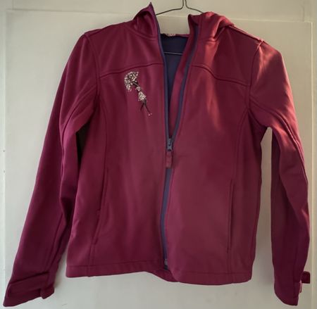 Winter Girls Softshell Jacket with Flower Sparkle Sz 140 🧥