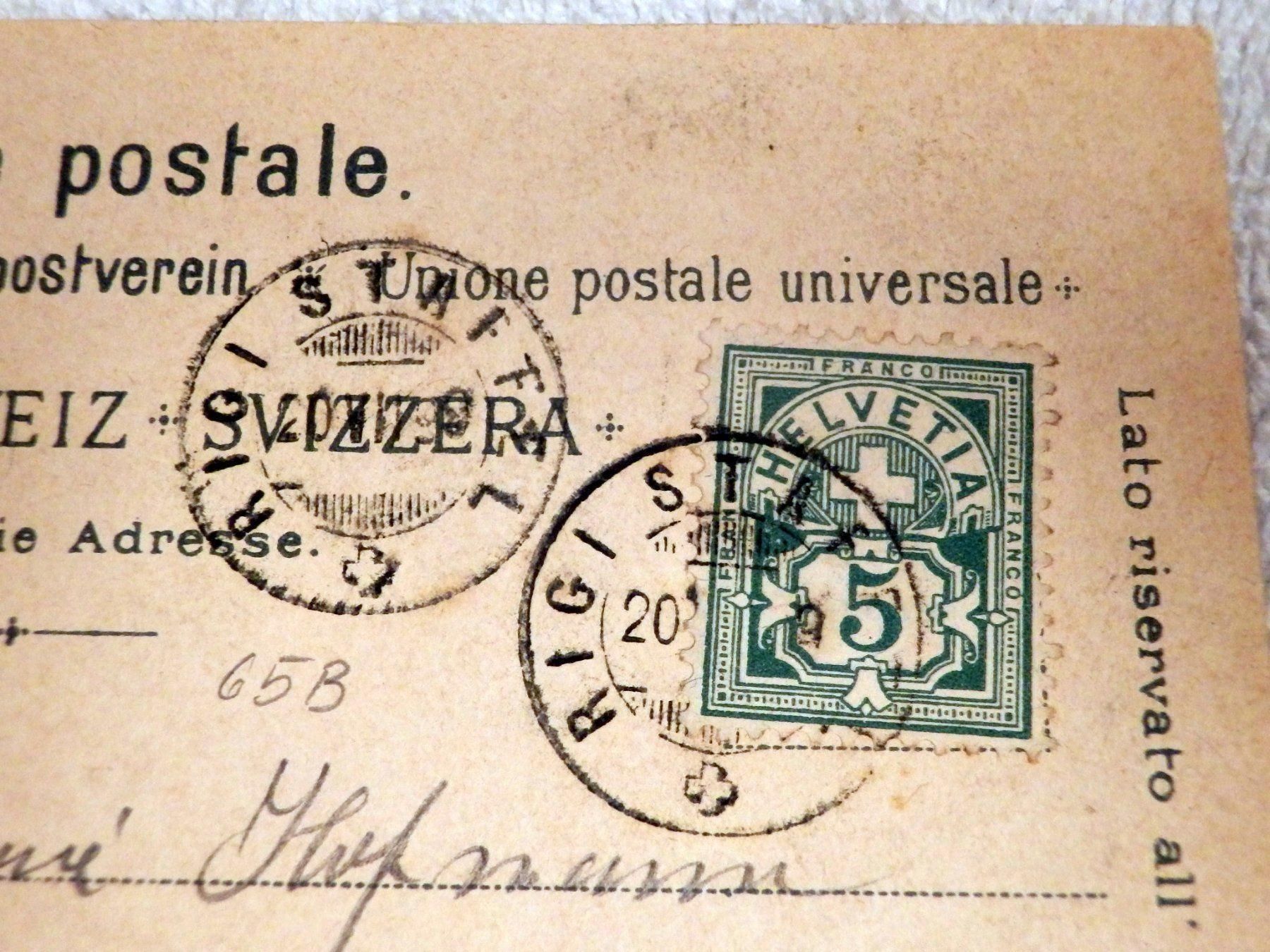 Ansichtskarten: Fotolitho, Gruss vom Rigi, Passepartout – Gebraucht aus Ueberstorf von dinbau 2