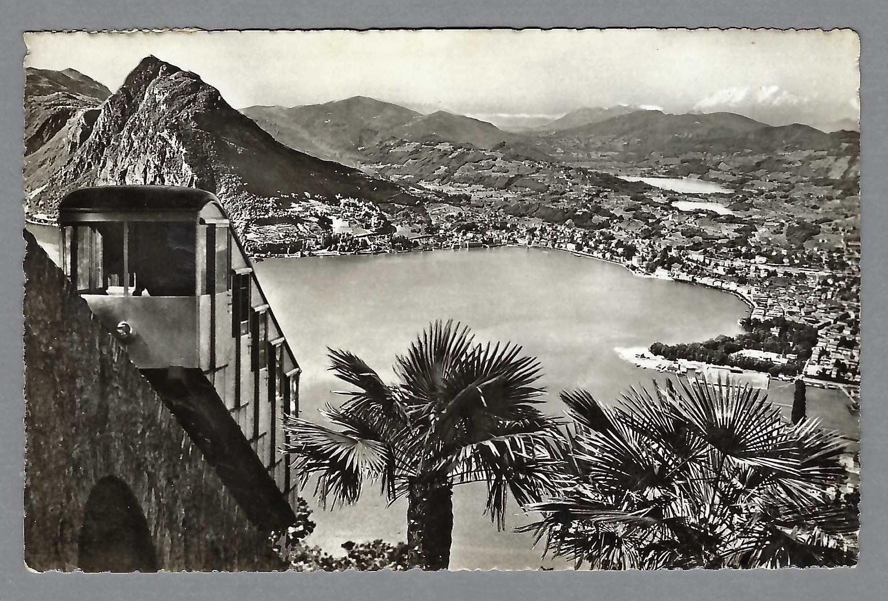 Cartoline postali: 1955, LUGANO FUNICOLARE MONTE BRÉ – Usato da Pura venduto da ulisse1957