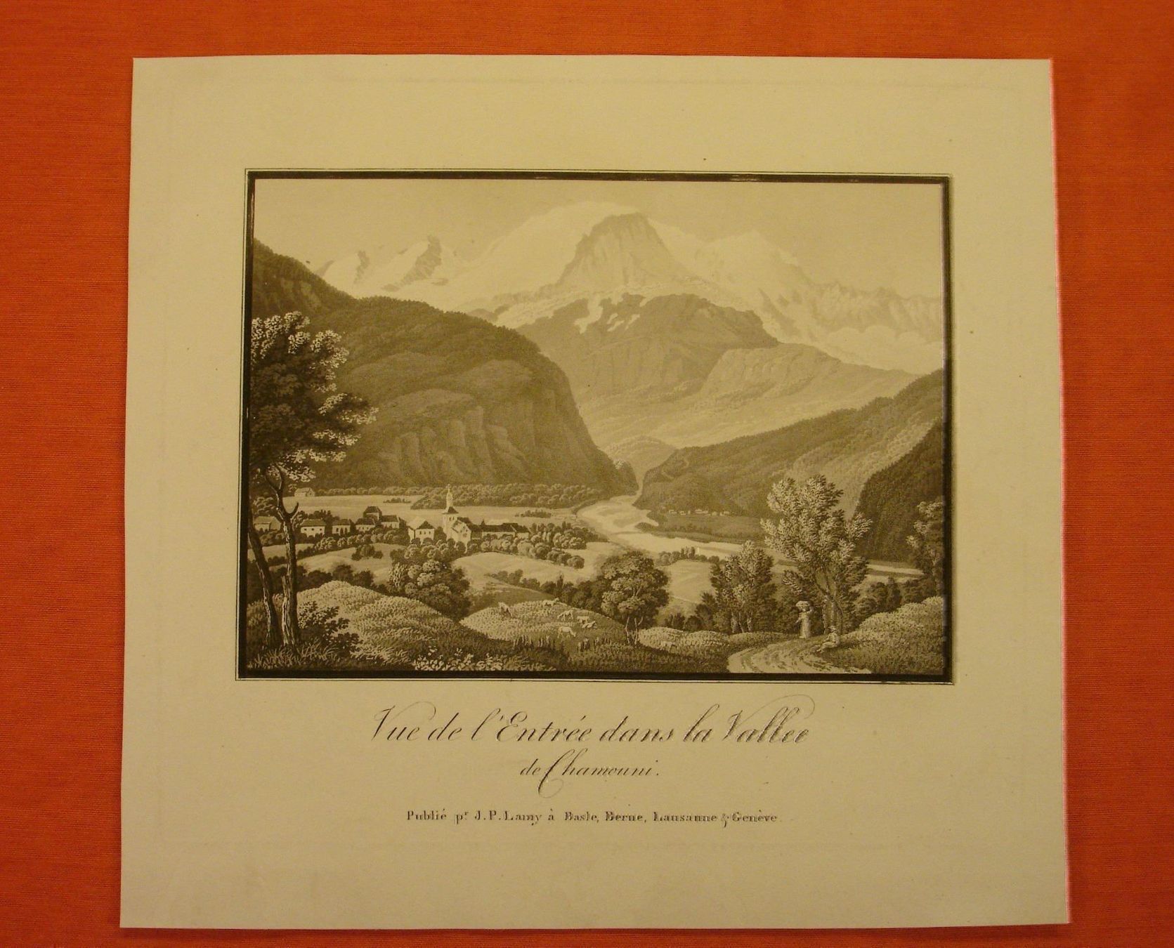 Stiche: CHAMONIX, AQUATINTA UM 1830 – Gebraucht aus Grüningen von Kartensammler 1