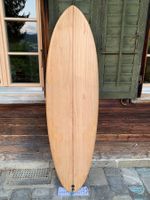 Twin Fin Wooden Surfboard 6'1 - 37L - Mini Midlength