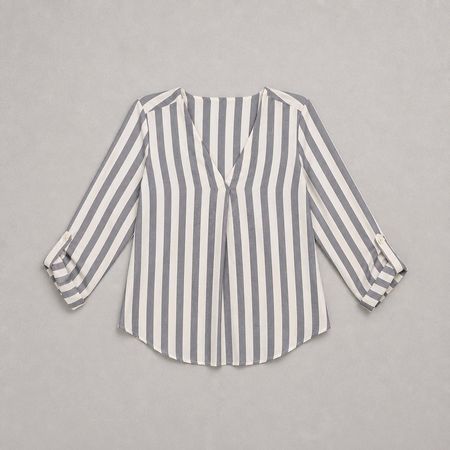 Bluse Stradivarius blau / weiss GrS Streifen neuw. Business