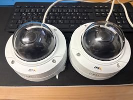 Axis IP Dome Cameras with Network Switch and Computer