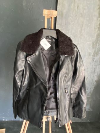 NEU Ralph Lauren Lederjacke schwarz für Damen Grösse S