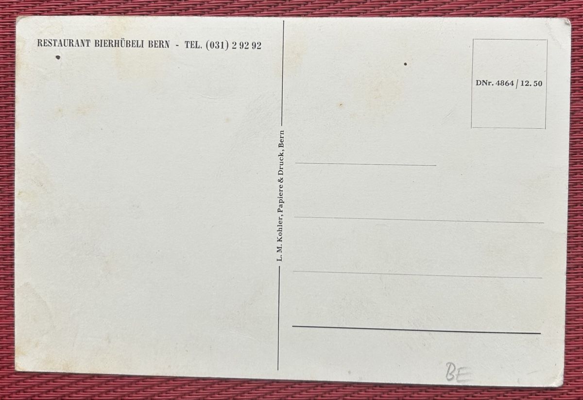 Cartoline postali: Bern Restaurant Bierhübeli – Usato da Horw venduto da Tellbub 1