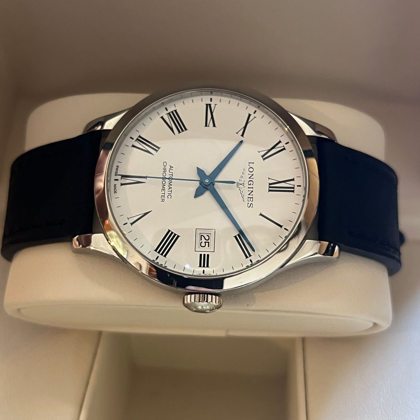 Longines Orologi: Longines Record Automatic Date L2.820.4.11.6 – Usato da Carouge GE venduto da Watchaser 6