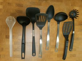 7 Küchenutensilien Set Schöpflöffel & Pfannenwender