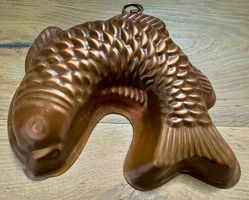 Alte Backform Kupfer FISCH vintage Wagner W. Germany 23 cm