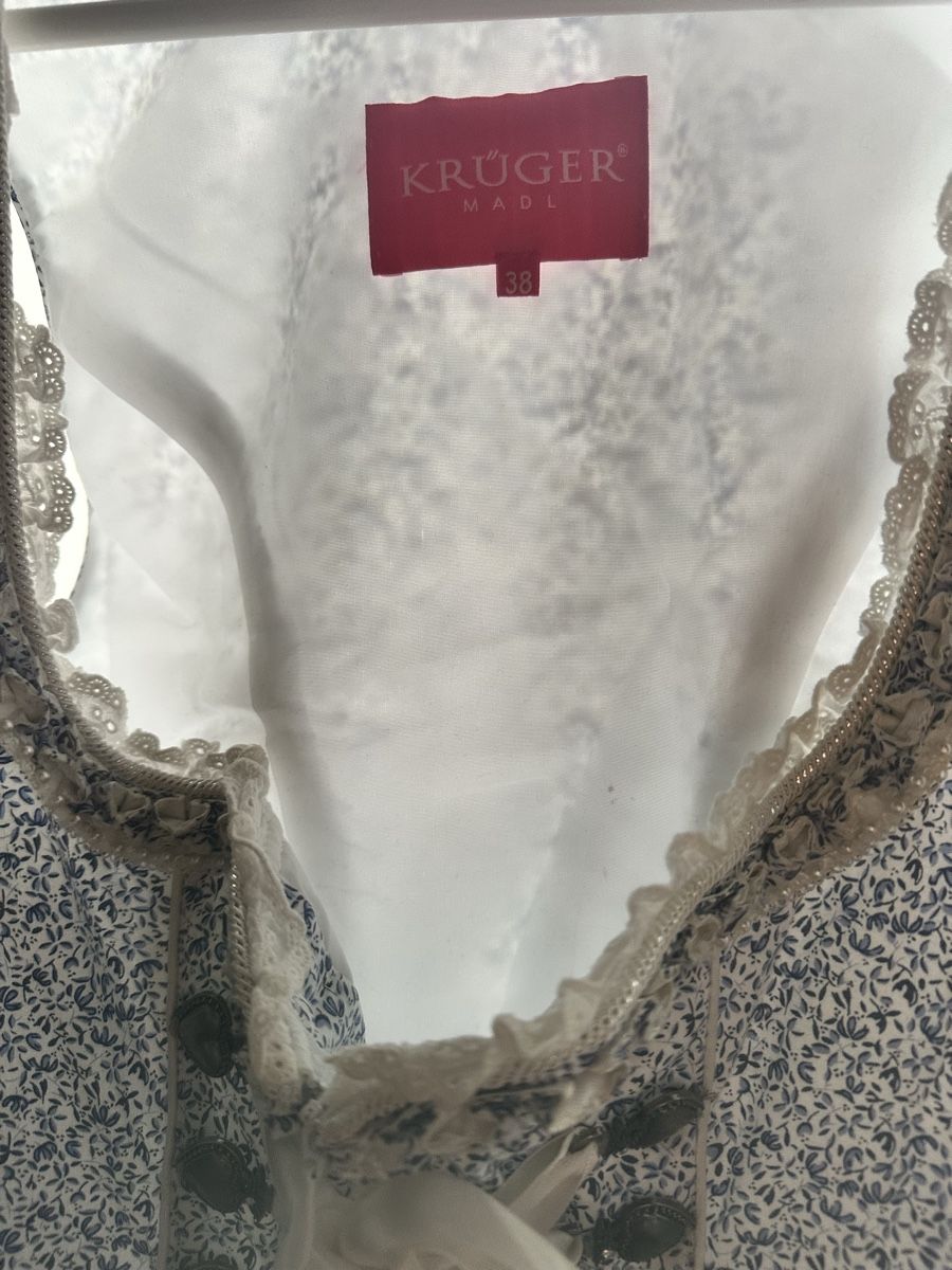 Krüger Vestiti: Dirndl Krüger blau weiss mit Spitze  – Usato da Chur venduto da FloKo00 1