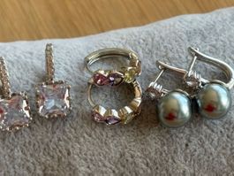 Luxus Elegante Ohrstecker Ohrschmuck  Farbe:Silber Zirkonia