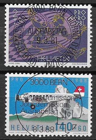 Alle Briefmarken: 1981-88: Flugpost Kleinbogen FO48 /FO49 + Einzel ET-Vollst. – Gebraucht aus Walperswil von Tcheidi 2