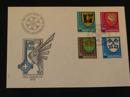 Pro Juventute FDC 1978 Nr. 265 - 268 Gemeindewappen