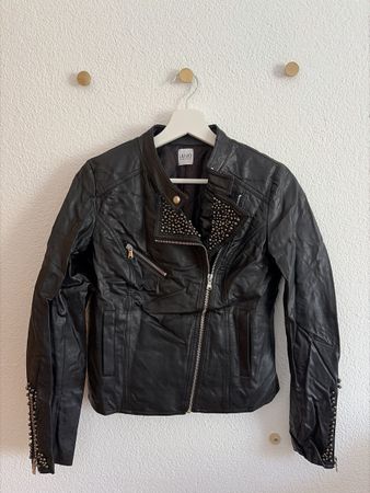 Liu Jo Bikerjacke Schwarz Nieten & Reissverschlüssen XS / S