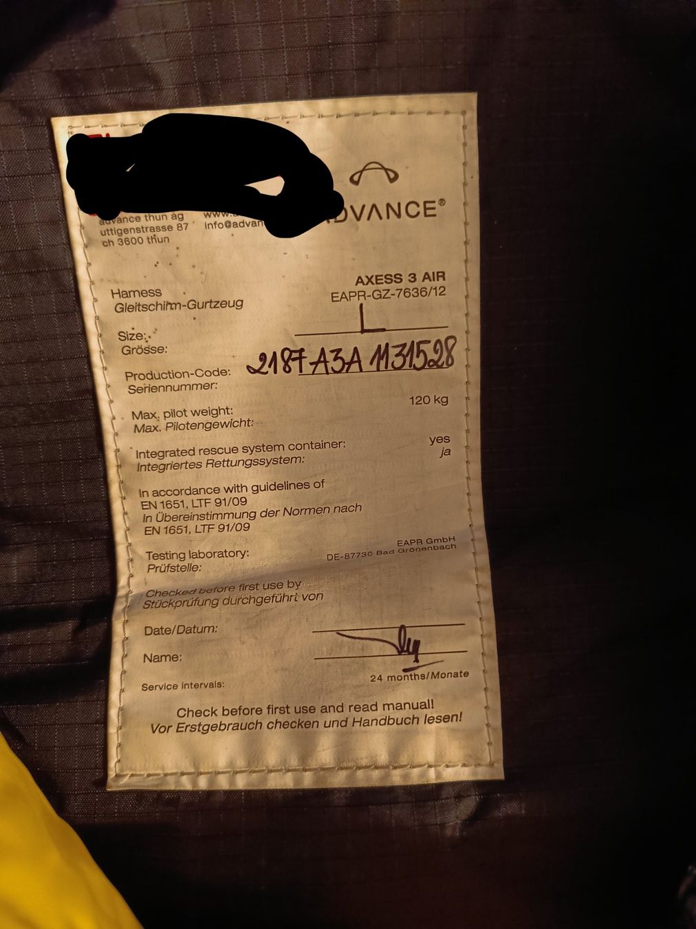 Vol libre: Advance Axess 3 Air – D'occasion à Murten par Ronie_H 3