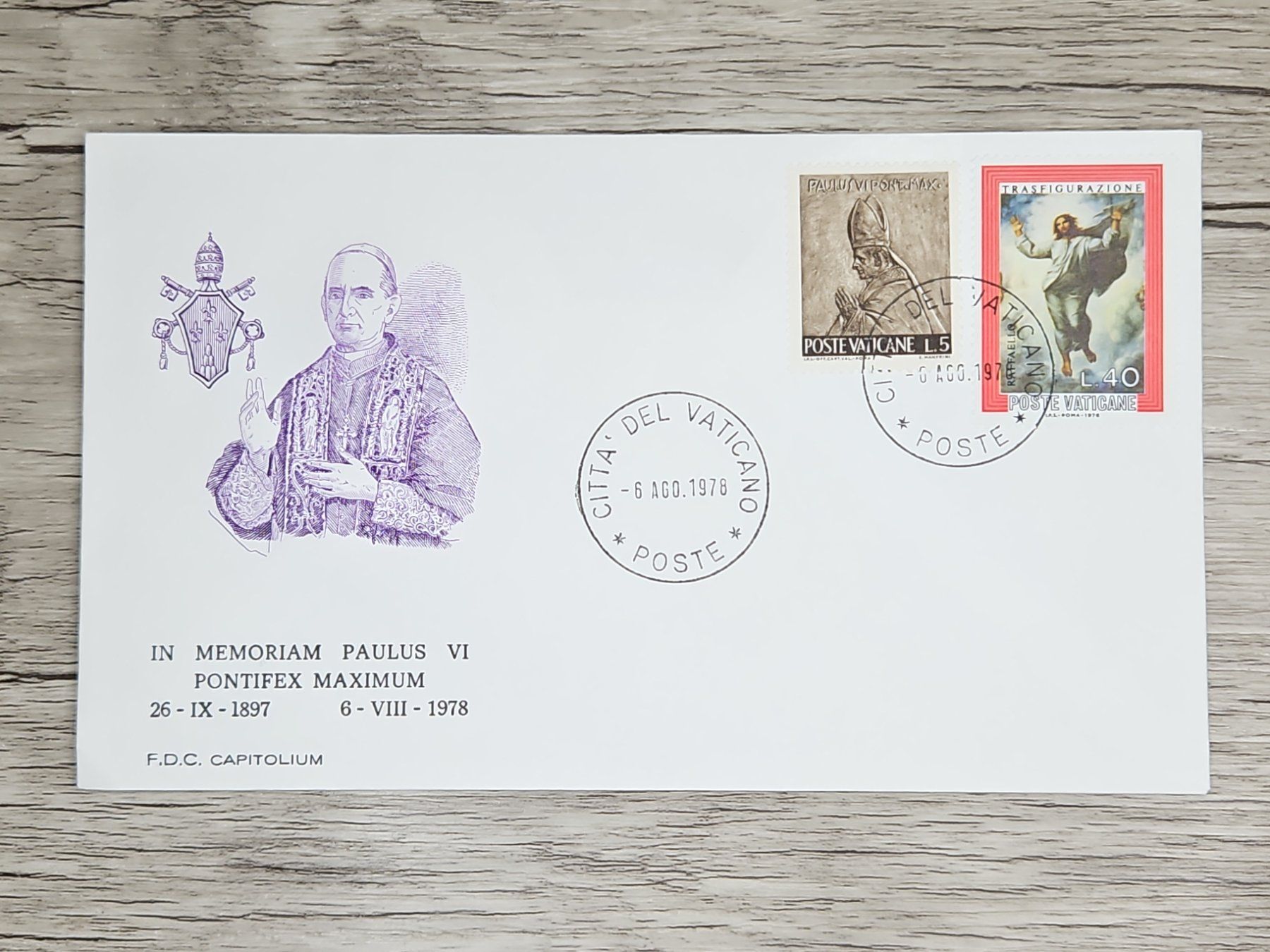 Tutti i francobolli: CL05 Enveloppe + Timbre Poste Vaticane 1978 – Usato da Cousset venduto da Patrick_Collections