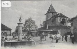 Genolier - place du village - animee - Photo: Charnaux