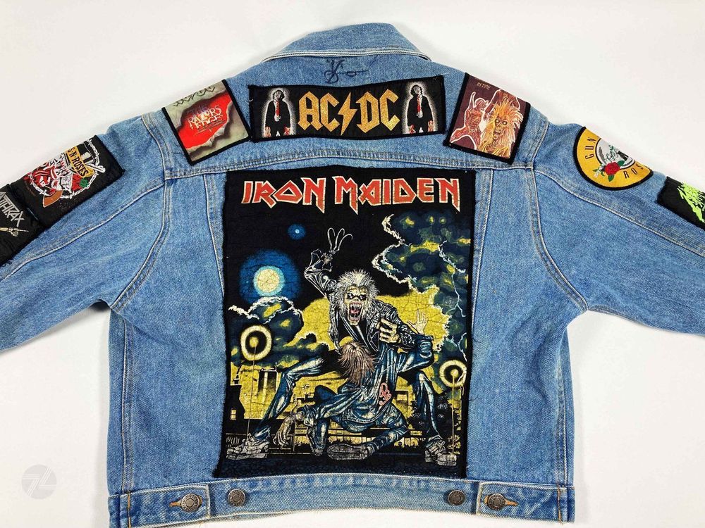 Heavy Metal Kutte Jeans Jacke S Iron Maiden Metallica AC/DC Kaufen