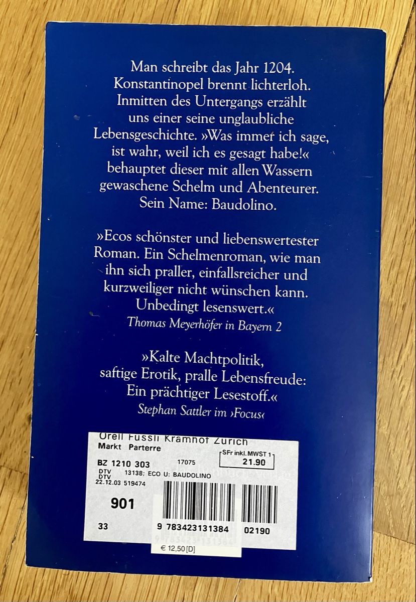 Libri: Baudolino von Umberto Eco – Usato da Buchs AG venduto da Allerleis 1
