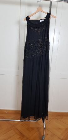 Festkleid, Abendkleid, schwarz, Pailletten, Gr. 56 58 60