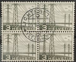 1949 Hochspannungsleitung Viererblock