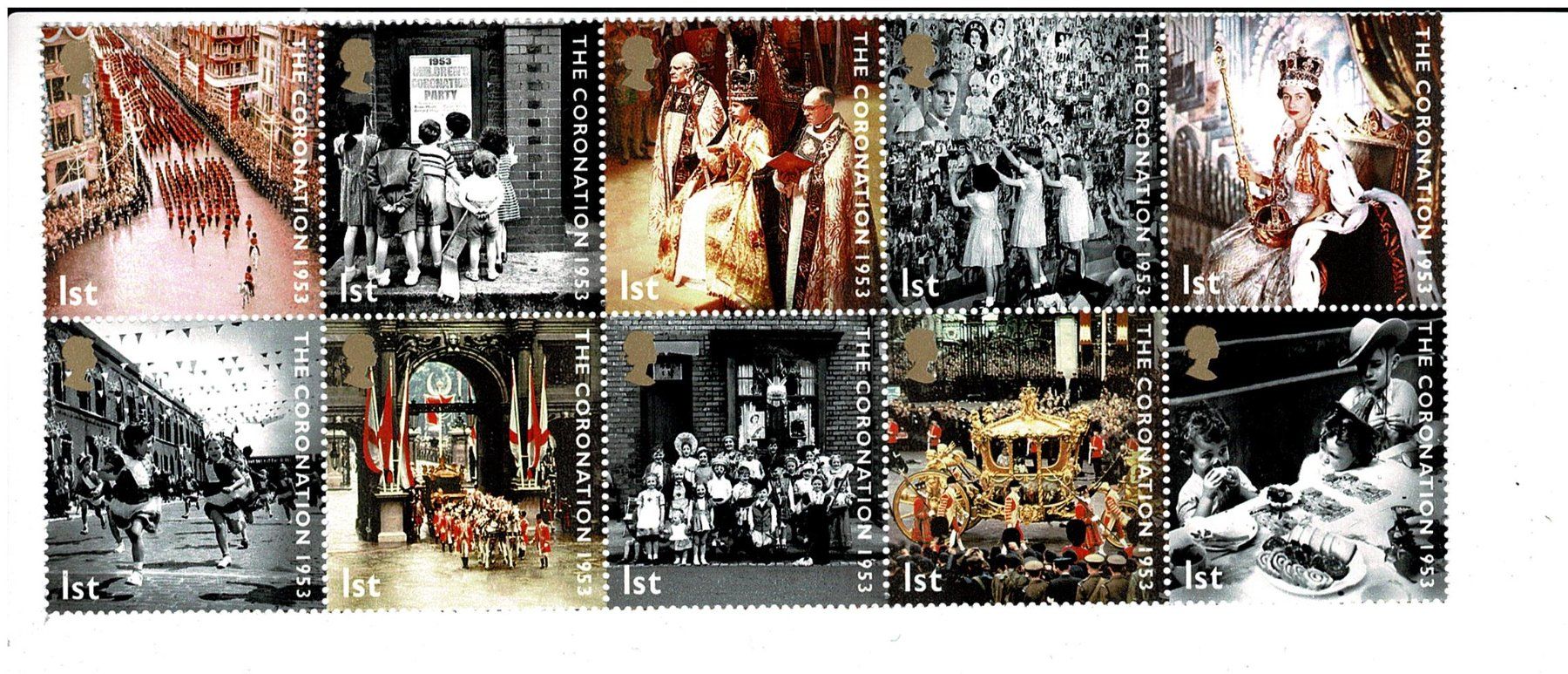 Tutti i francobolli: Coronation 1953 10er-Streifen ** – Nuovo (secondo la descrizione) da Lausanne venduto da Whorvath
