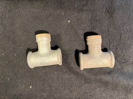 2 StkRegul. T-Stück / Abzweigstück, Gewinde, 1/2 Zoll, Top!