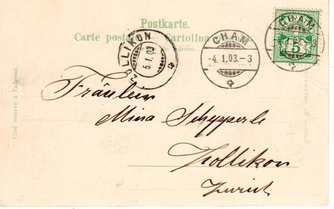 Cartoline postali: Cham 1903 – Usato da Wolhusen venduto da Curver9 1
