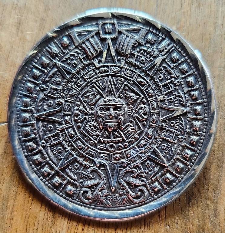 Anhänger: 925 Silber Anhänger Aztekenkalender / Sonnenstein – Gebraucht aus Würenlingen von lionhill77