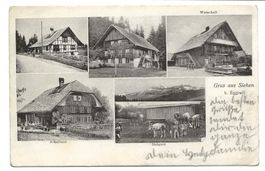 Gruss aus Siehen bei Eggiwil (BE) Wirtschaft  Schulhaus 1911