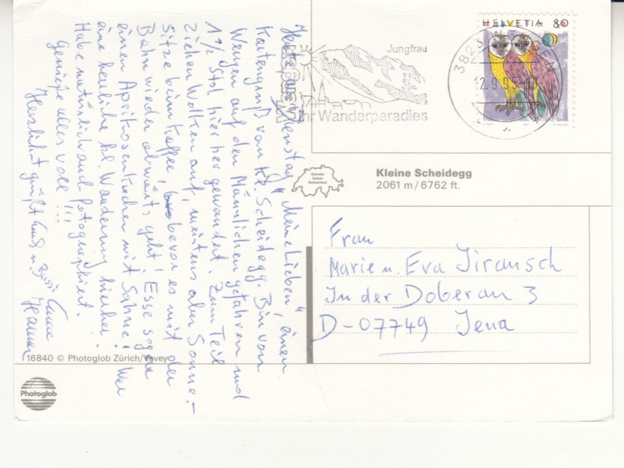 Cartes postales: Kleine Scheidegg 1995 – D'occasion à Bürglen TG par StampGraf 1