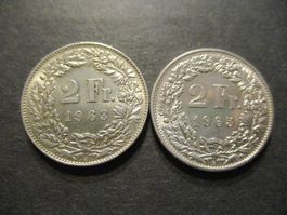 2 x 2.- Fr  1963 + 1965  Pièces magnifiques  Top du Top