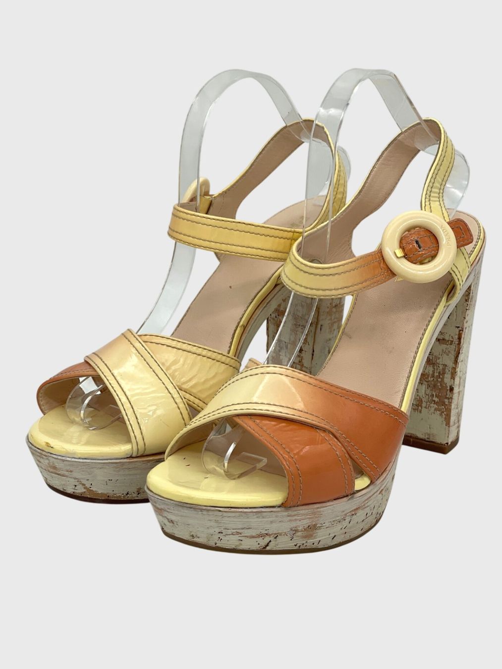 Prada Scarpe da donna: Prada Cork Platform Sandale mit Absatz EU 40 Mehrfarbig – Usato da Zürich venduto da shoe_shop 2