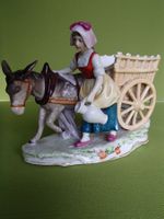 Sitzendorf Figur Bauernmädchen mit Esel