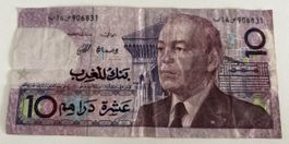 10 Dirhams Marokko Bank Al-Maghrib Geldschein