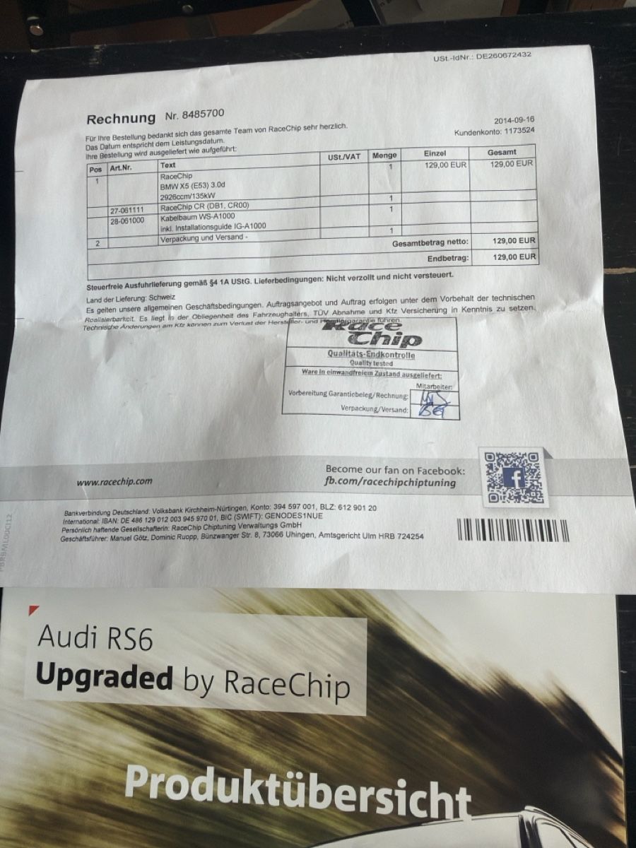 BMW Tutti pezzi di ricambio auto: RaceChip BMW X5 E53 3.0d Chiptuning Modul mit Kabeln – Usato da Thal venduto da ATL-Fahrschulen 1